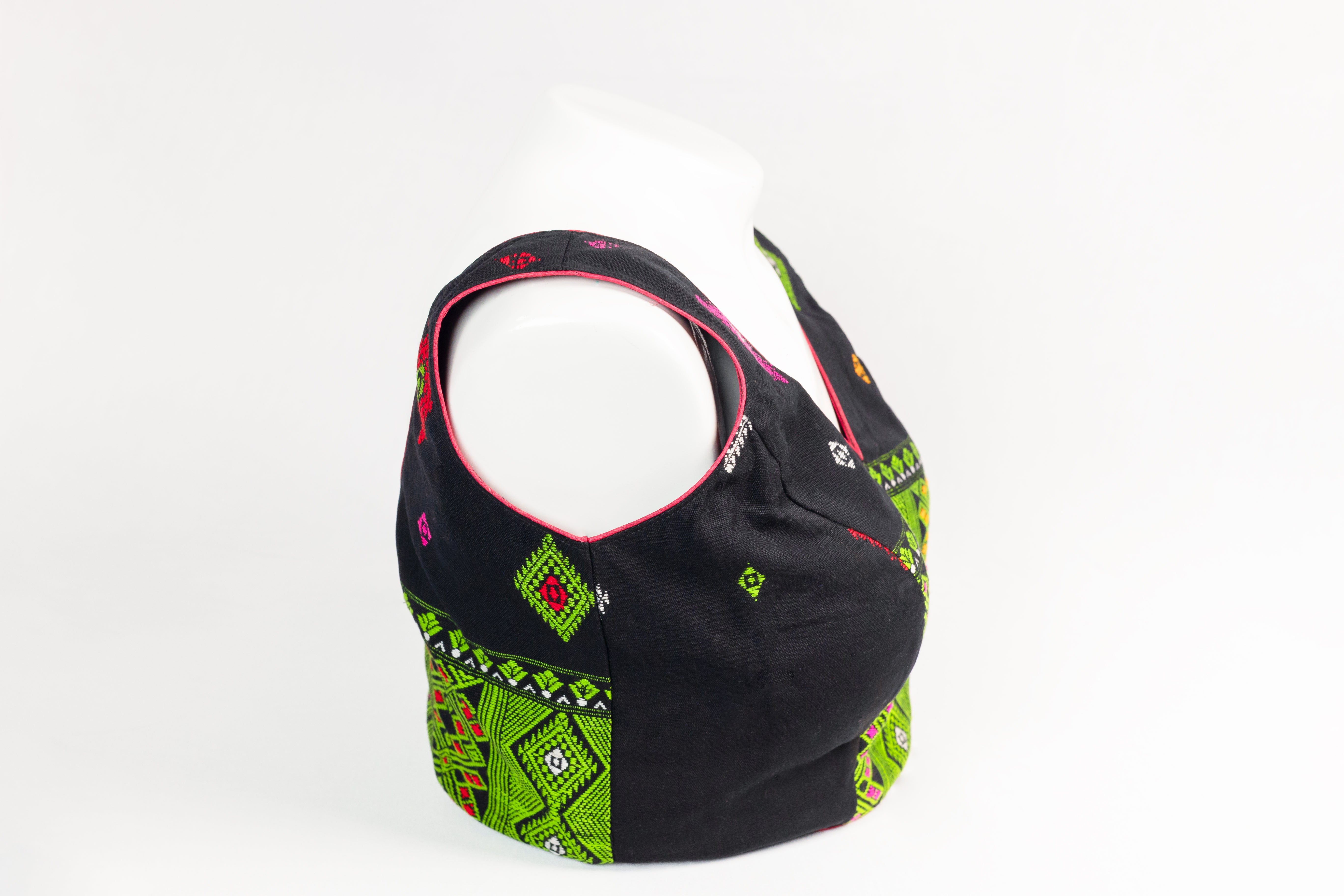 V-NECK BLOUSE WITH TRADITIONAL KARBI MOTIF